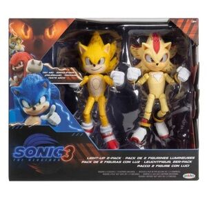 Sonic the Hedgehog 3 Light-Up Action
Figures — Super Sonic & Shadow 2-Pack